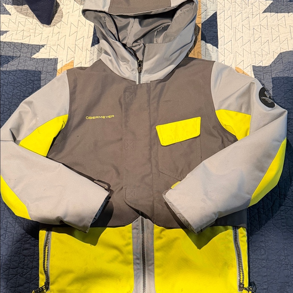 Obermeyer Kids Snow Jacket - Gray and Yellow